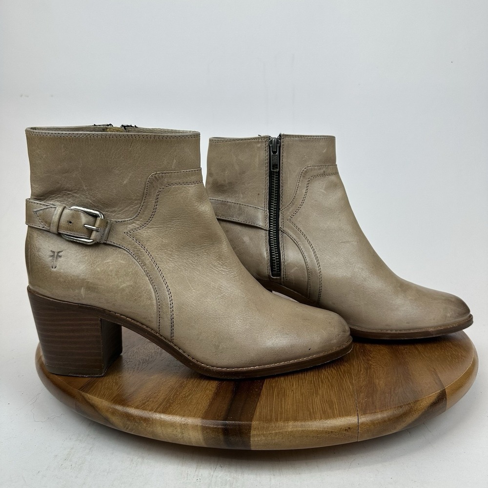Womens Frye Janis Shield Fawn Distressed Brown Leather Ankle Boots Size 11 B GUC